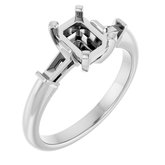 Platinum  7x5 mm Emerald Engagement Ring Mounting