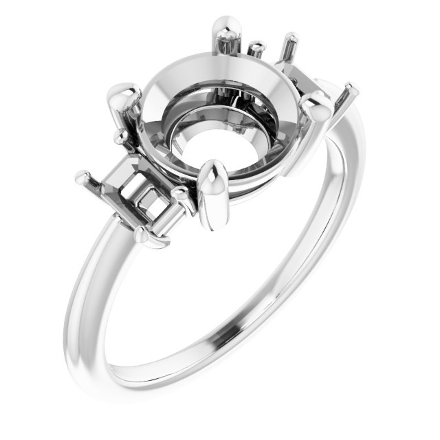 10K X1 White 8.8 mm Round Engagement Ring Mounting