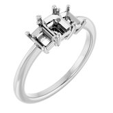 Platinum 6.5x4.5 mm Emerald Engagement Ring Mounting 