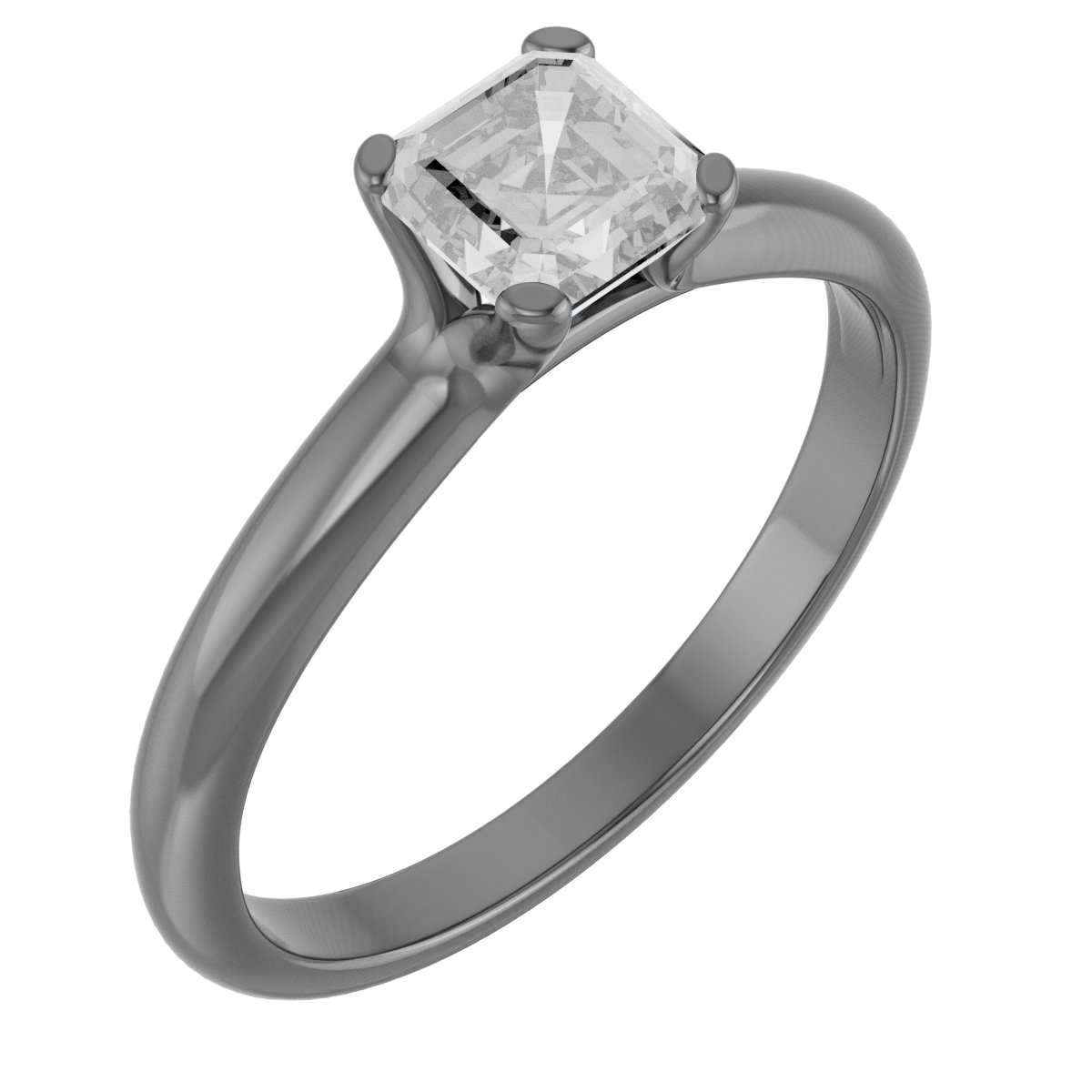 10K White 3/8 CT Natural Diamond Engagement Ring