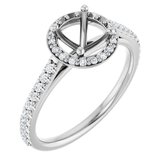 14K White 6.5 mm Round 1/4 CTW Natural Diamond Semi-Set Engagement Ring