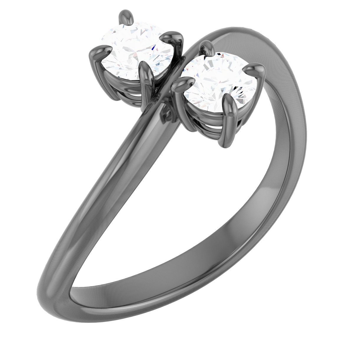 14K White  4.1 mm Round Engagement Ring Mounting