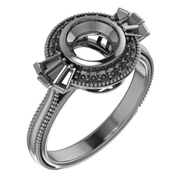 14K Rose 6.5 mm Round 1/3 CTW Natural Diamond Semi-Set Vintage-Inspired Engagement Ring