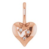 14K Rose .01 CTW Natural Diamond Heart Charm/Pendant