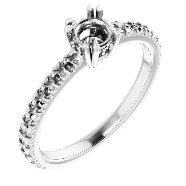 Double Claw-Prong Engagement Ring