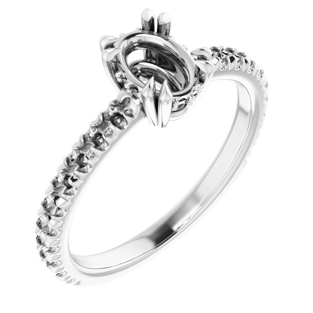Double Claw-Prong Engagement Ring