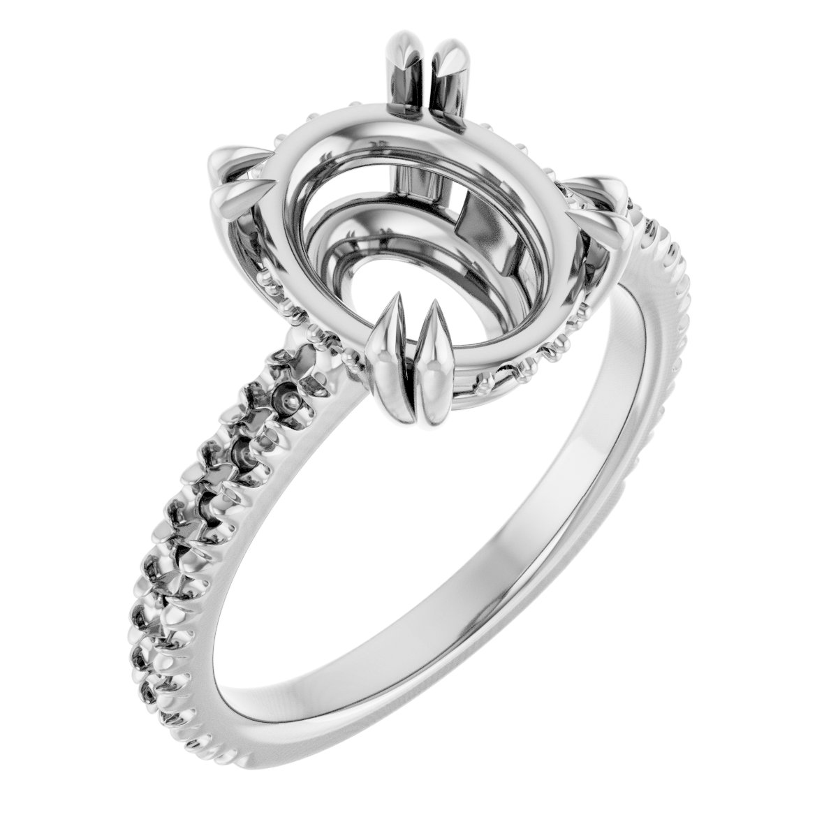 Double Claw-Prong Engagement Ring