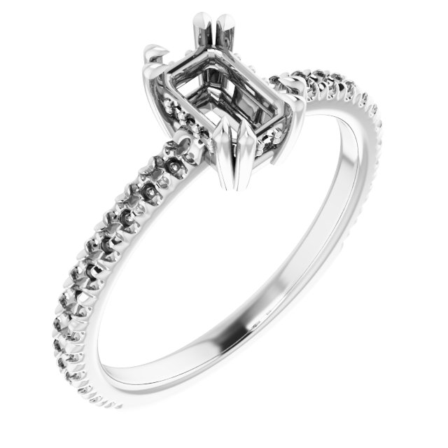 Double Claw-Prong Engagement Ring