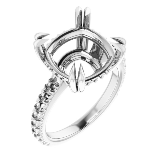 Double Claw-Prong Engagement Ring