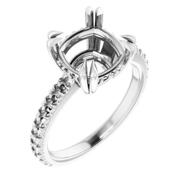 Double Claw-Prong Engagement Ring