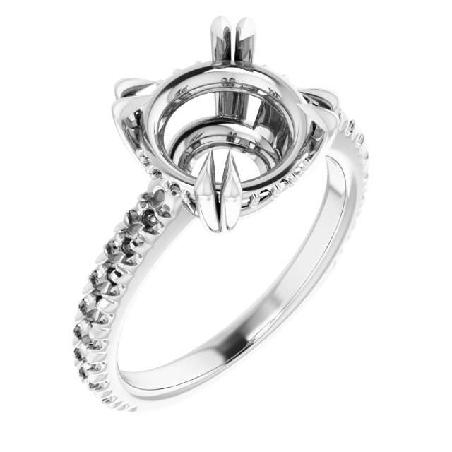 Double Claw-Prong Engagement Ring