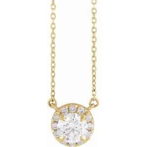 14K Yellow 3 mm Lab-Grown Diamond & .03 CTW Natural Diamond 18" Necklace