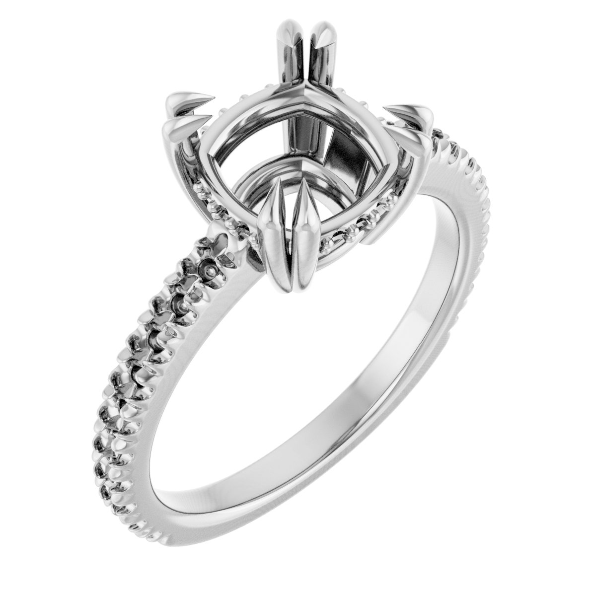 Double Claw-Prong Engagement Ring