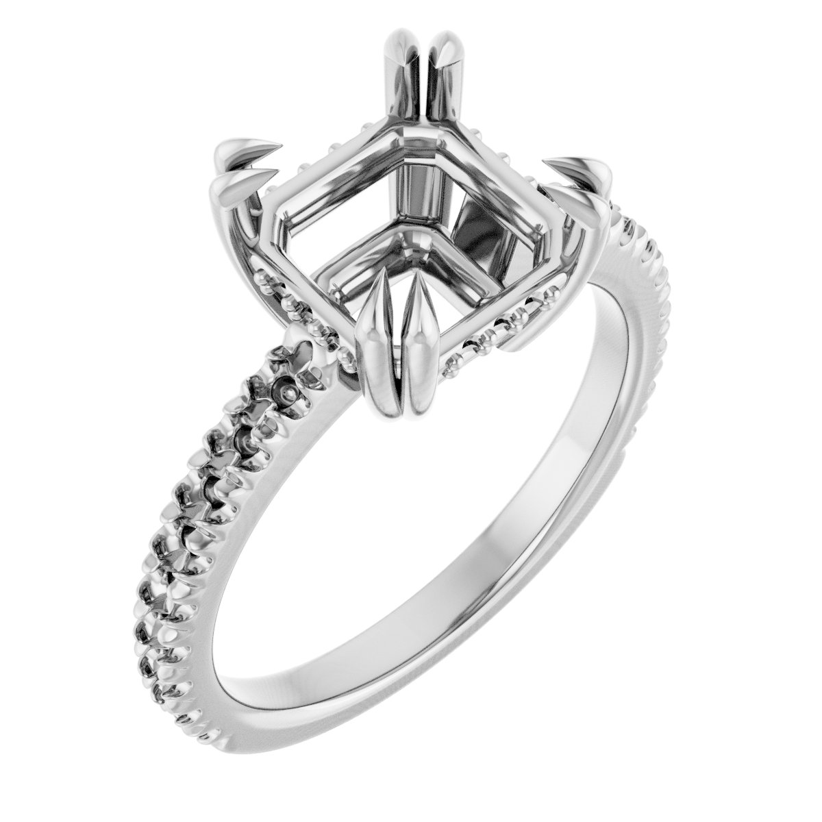 Double Claw-Prong Engagement Ring
