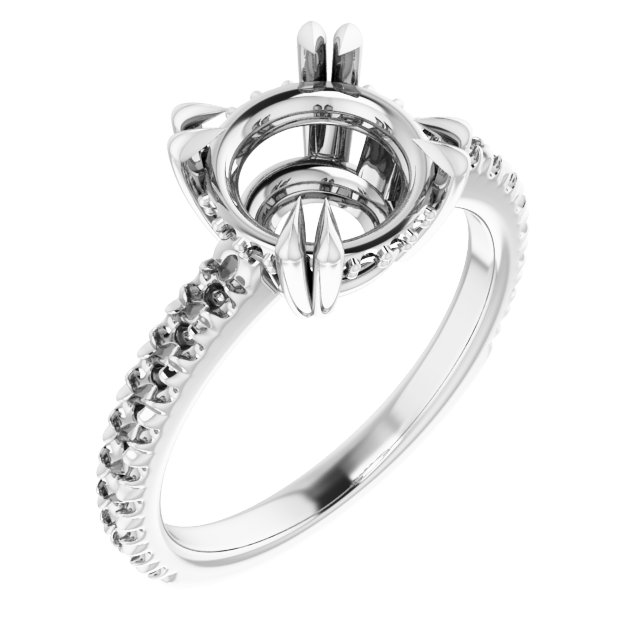 Double Claw-Prong Engagement Ring