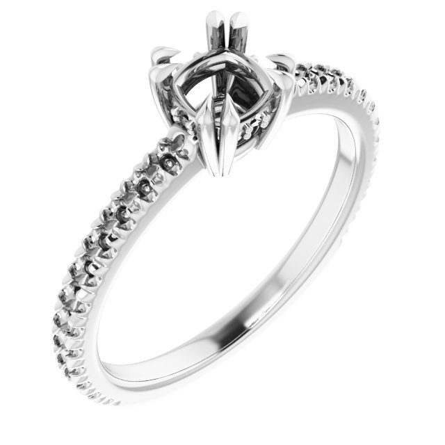 Double Claw-Prong Engagement Ring