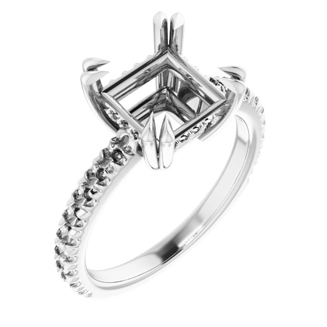 Double Claw-Prong Engagement Ring