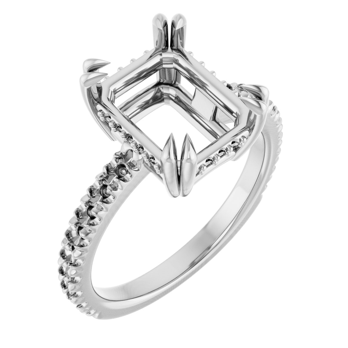 Double Claw-Prong Engagement Ring