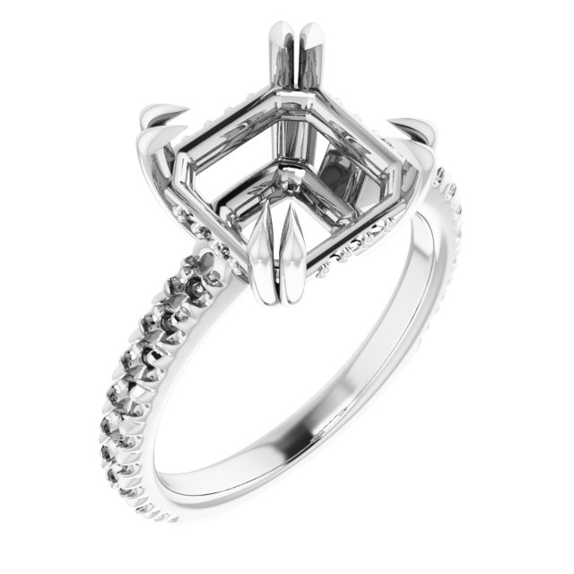 Double Claw-Prong Engagement Ring
