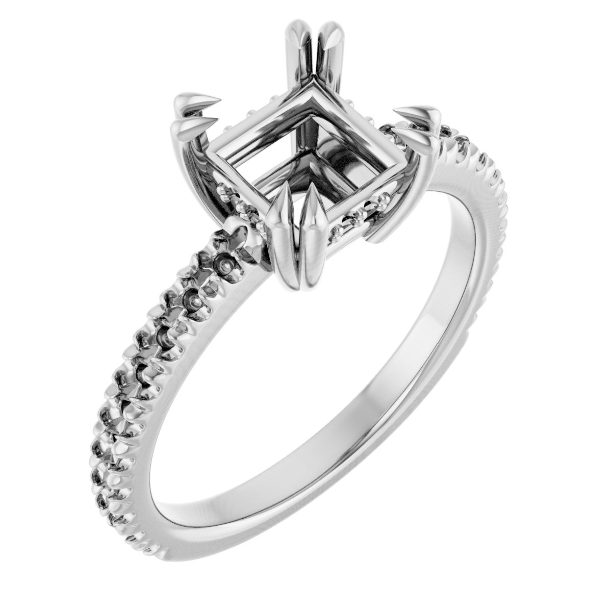 Double Claw-Prong Engagement Ring