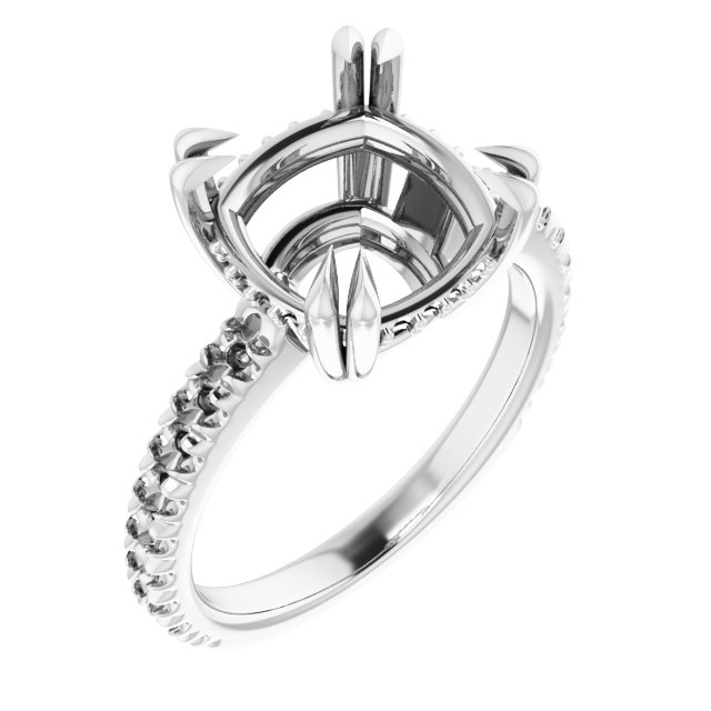 Double Claw-Prong Engagement Ring