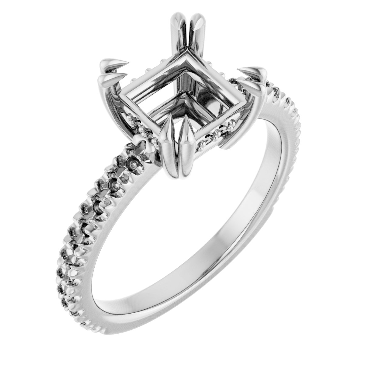 Double Claw-Prong Engagement Ring
