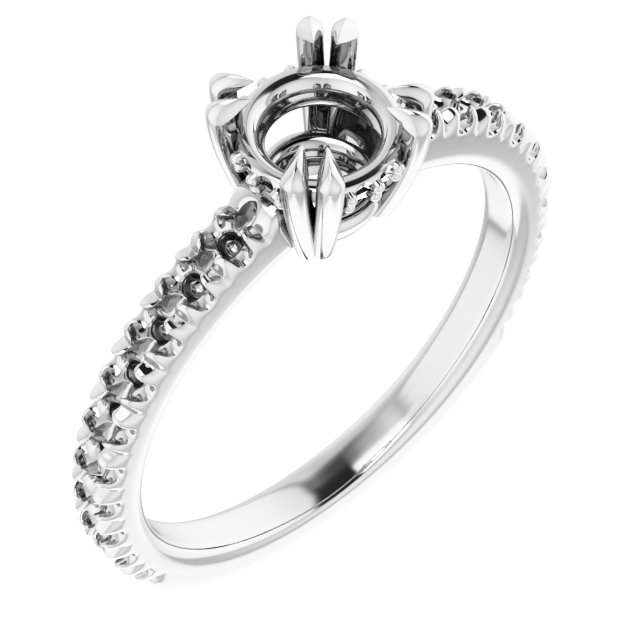 Double Claw-Prong Engagement Ring