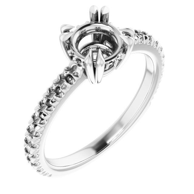 Double Claw-Prong Engagement Ring
