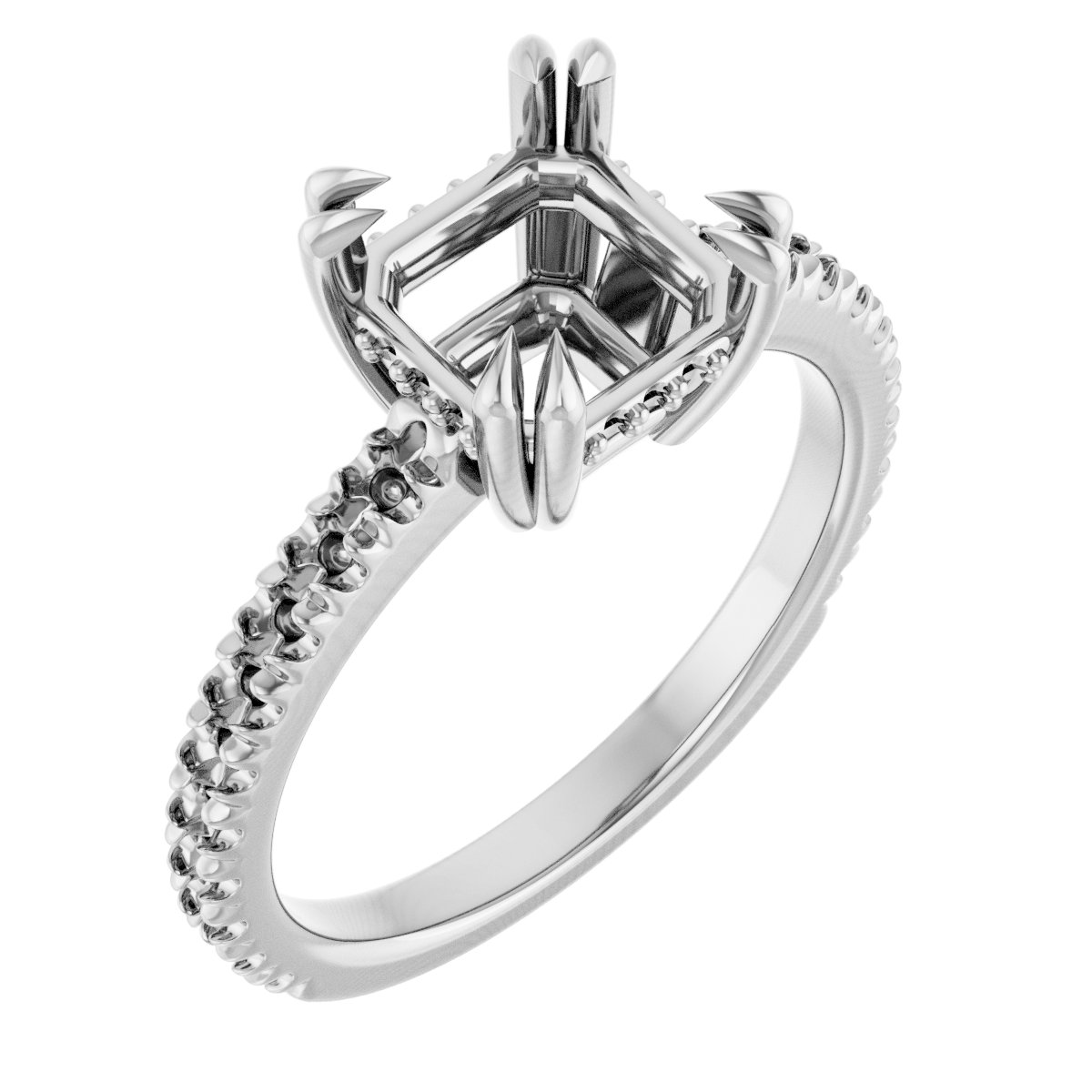 Double Claw-Prong Engagement Ring