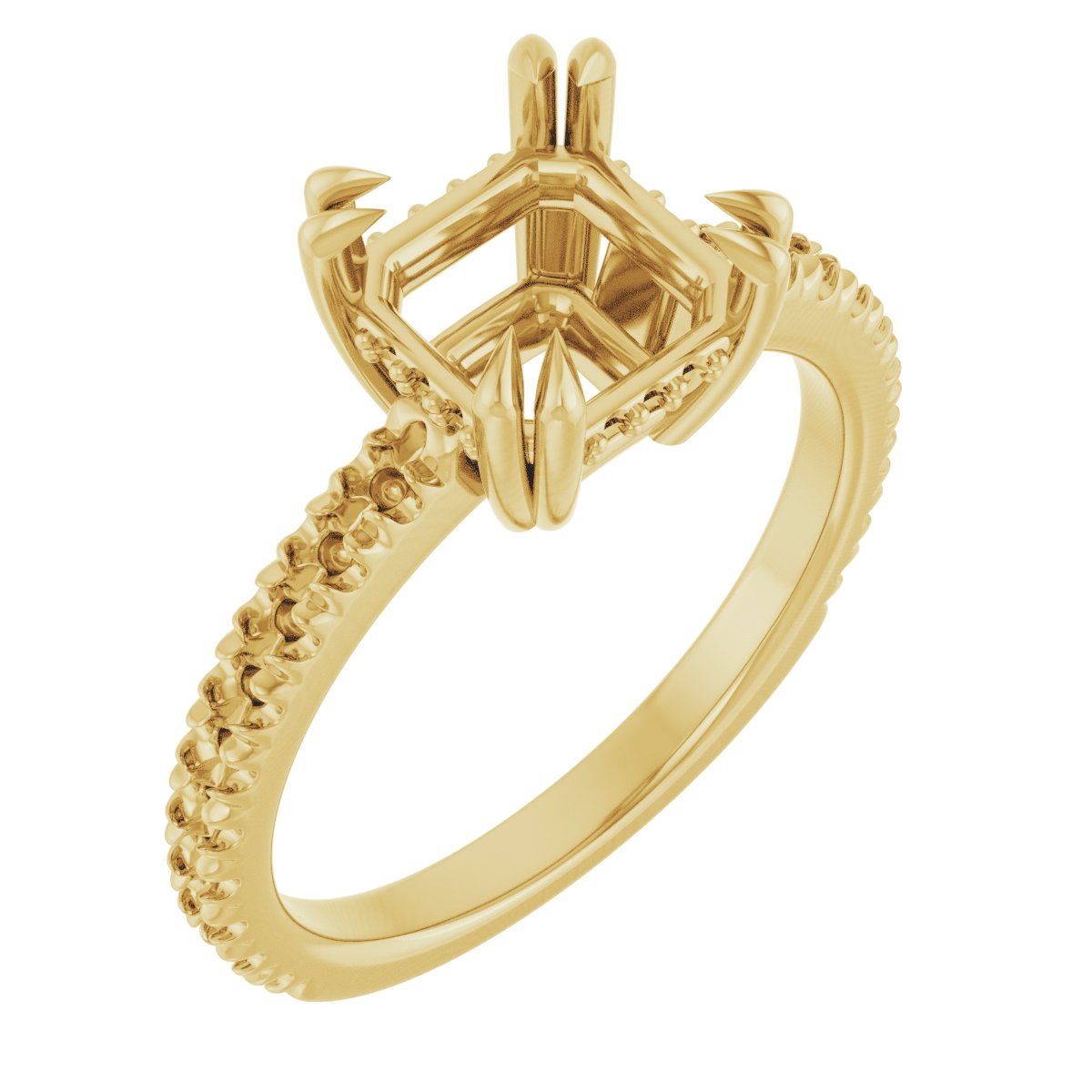 Double Claw-Prong Engagement Ring
