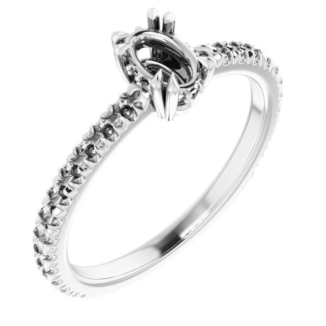 Double Claw-Prong Engagement Ring