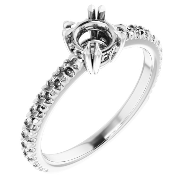 Double Claw-Prong Engagement Ring