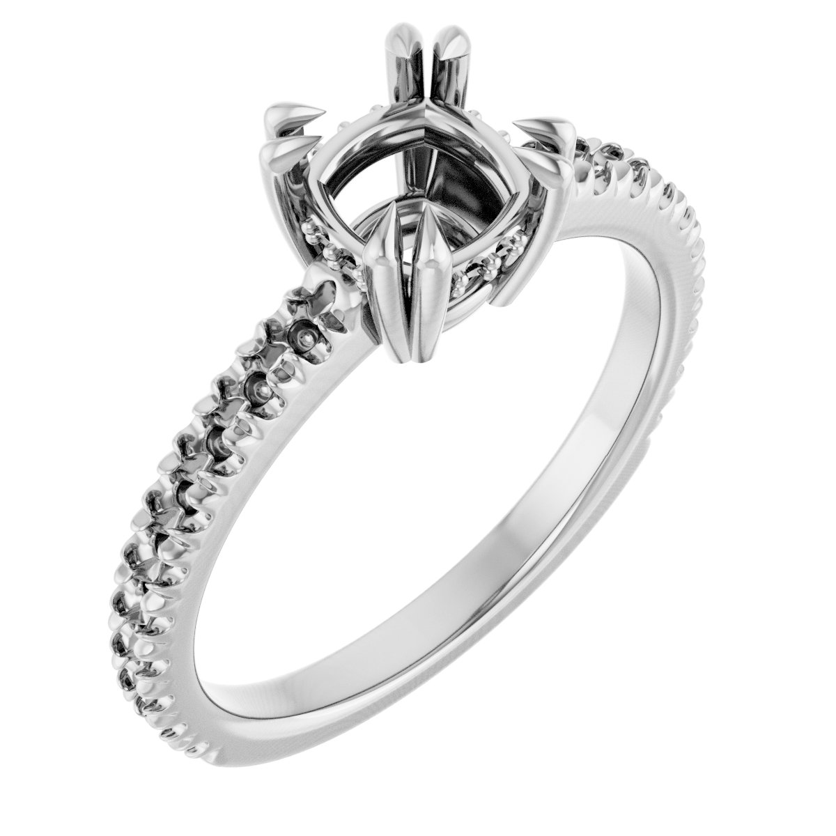 Double Claw-Prong Engagement Ring