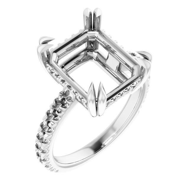 Double Claw-Prong Engagement Ring