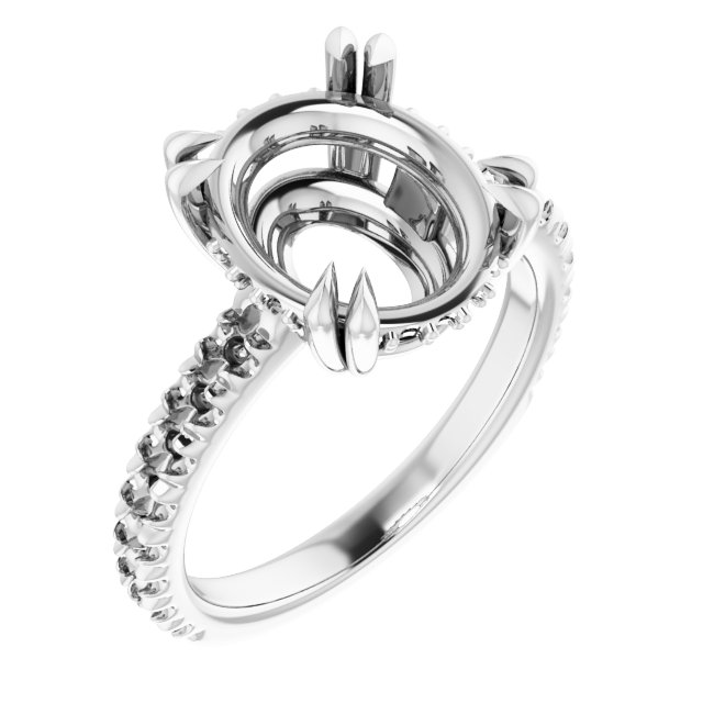 Double Claw-Prong Engagement Ring