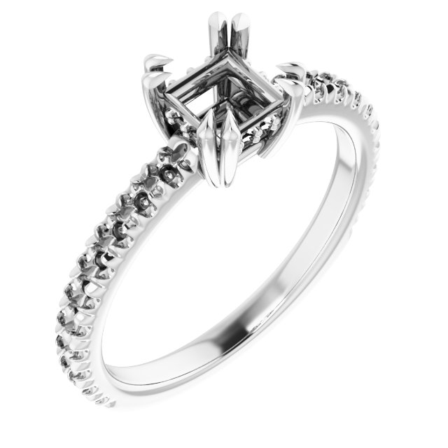 Double Claw-Prong Engagement Ring