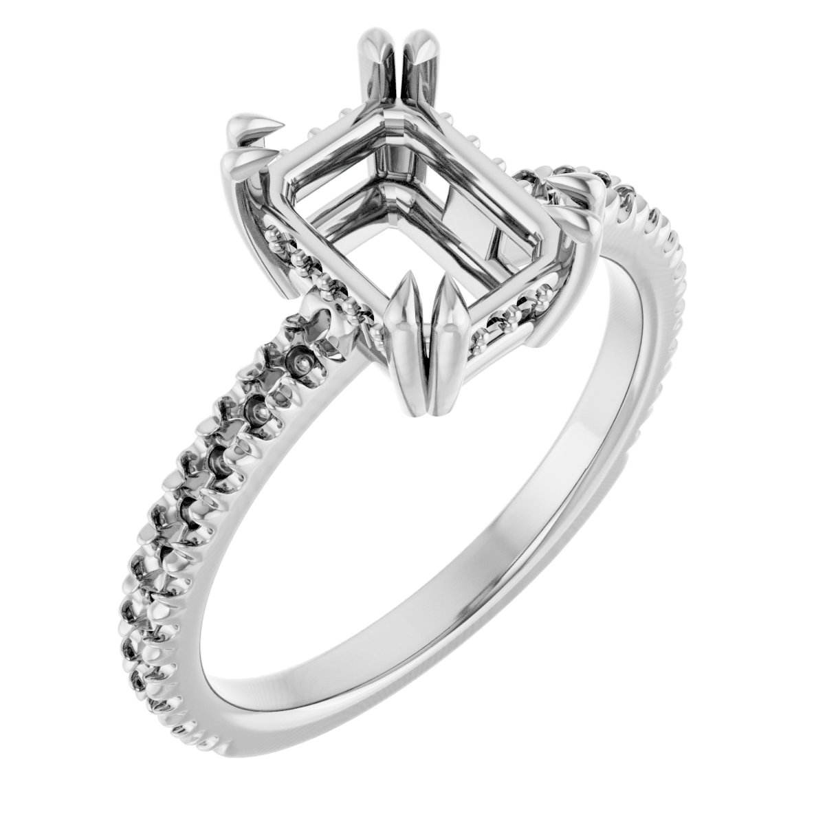 Double Claw-Prong Engagement Ring