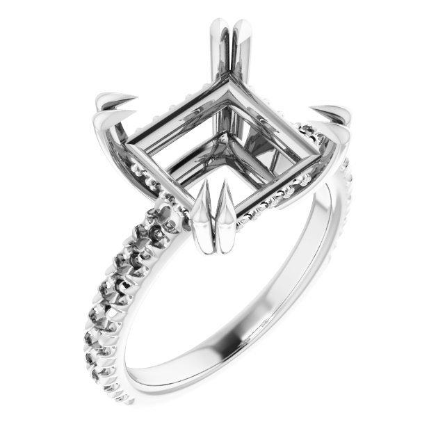 Double Claw-Prong Engagement Ring