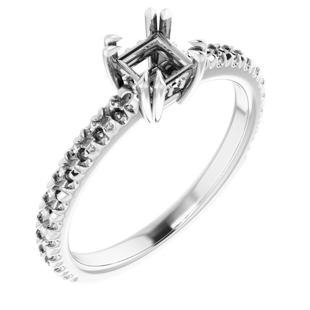 Double Claw-Prong Engagement Ring
