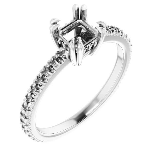 Double Claw-Prong Engagement Ring
