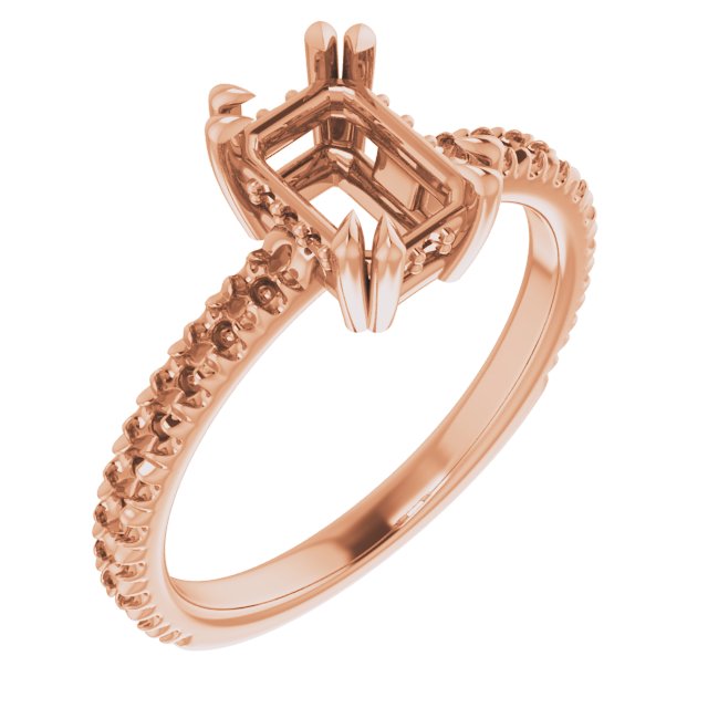 Double Claw-Prong Engagement Ring