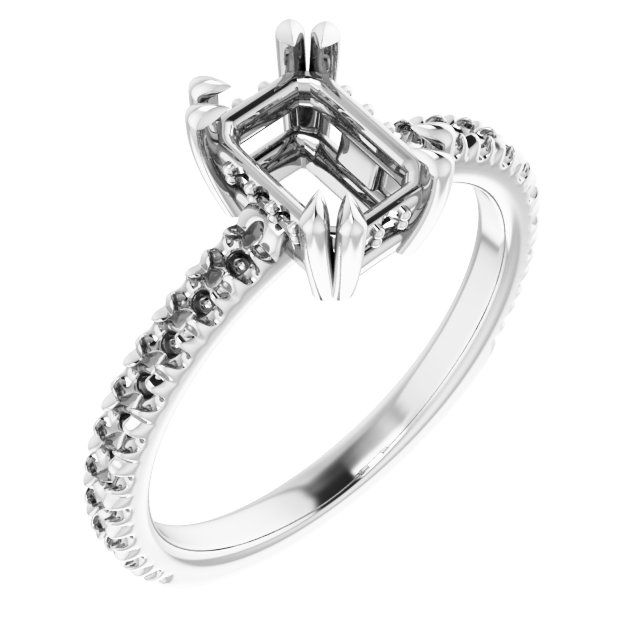 Double Claw-Prong Engagement Ring