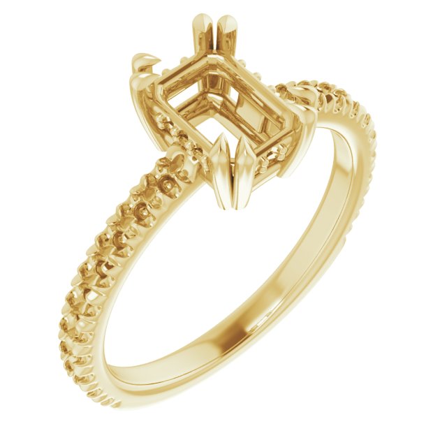 Double Claw-Prong Engagement Ring