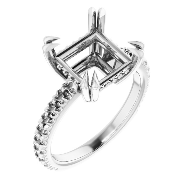 Double Claw-Prong Engagement Ring