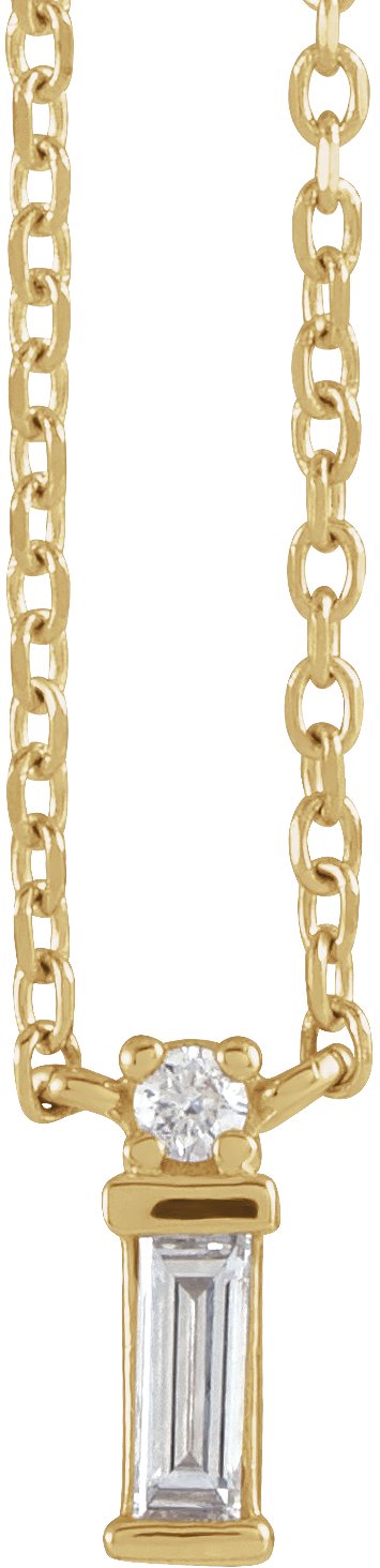 14K Yellow .07 CTW Natural Diamond Bar 18" Necklace