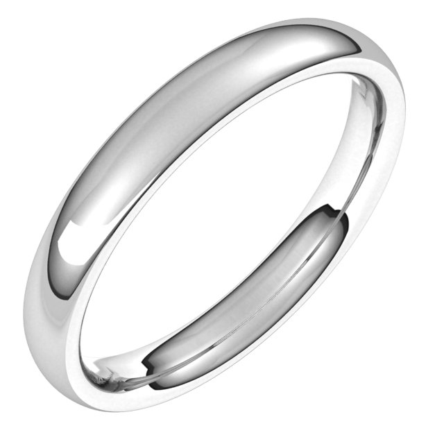 14K White 3 mm European Band Size 8.5