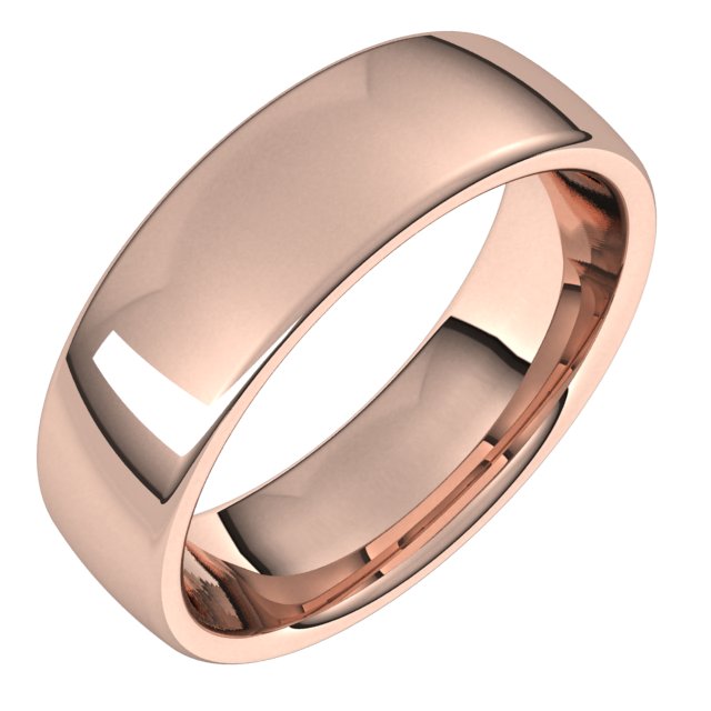 14K Rose 6 mm European Band Size 11