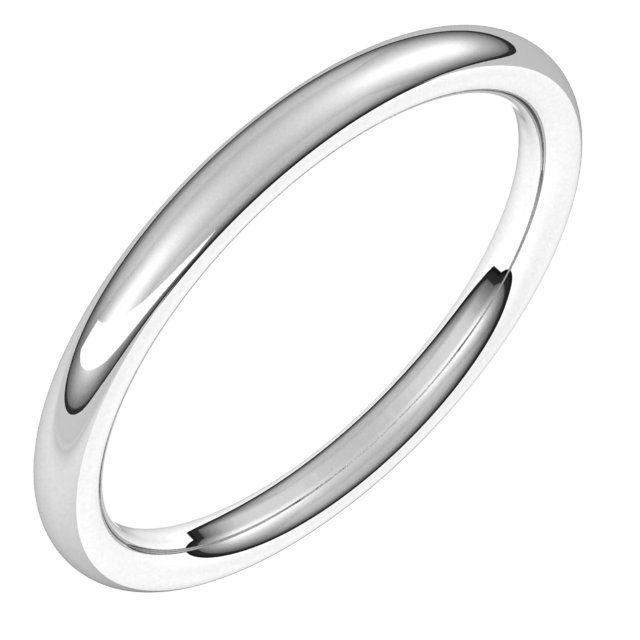Sterling Silver 2 mm Comfort-Fit Standard Weight European-Style Band Size 4