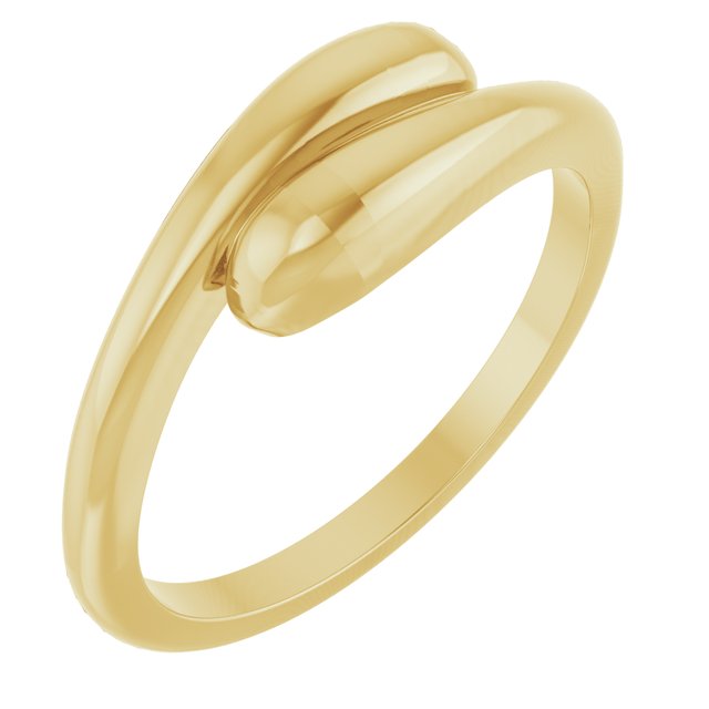 14K Yellow Domed Bypass Ring