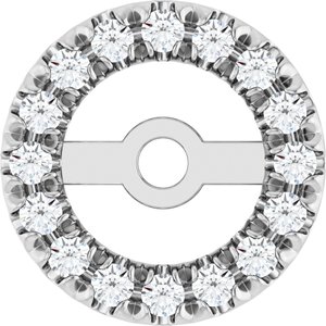 14K White 4.6 mm ID 1/8 CTW Natural Diamond French-Set Earring Jackets